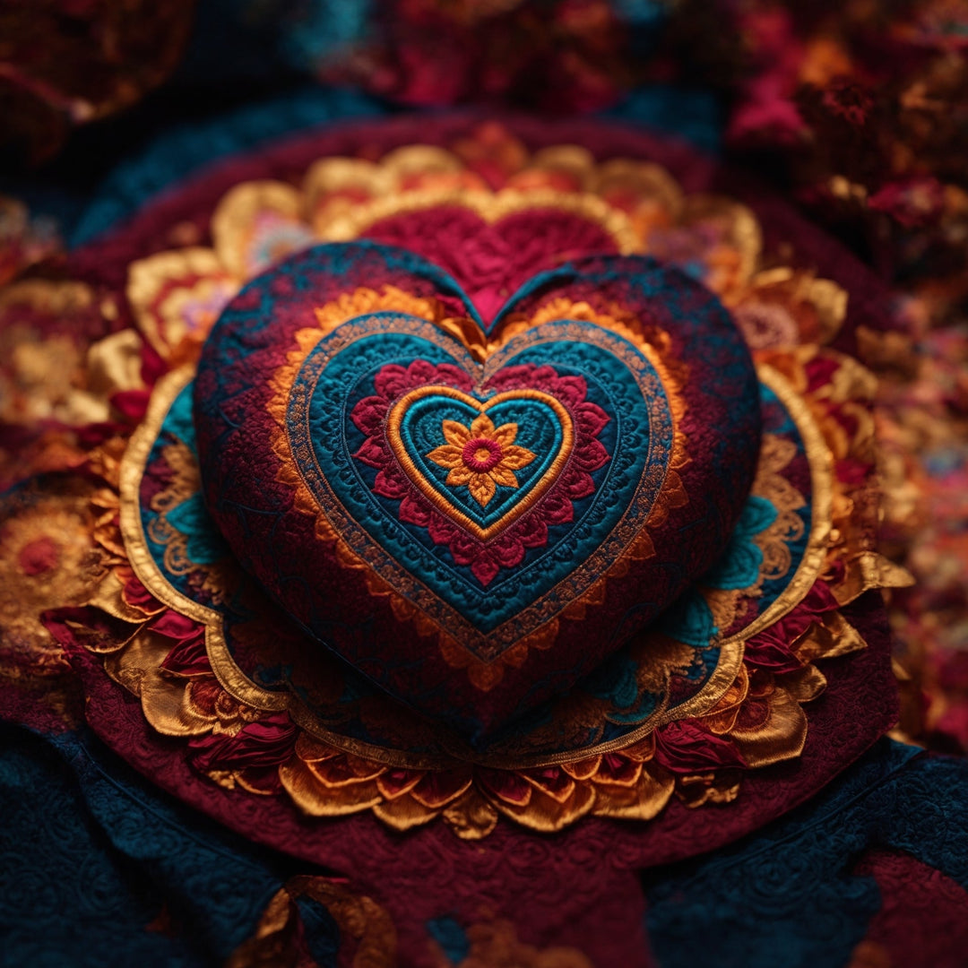 Embroidered Textile Heart Artwork Collection - g(0D·IO)