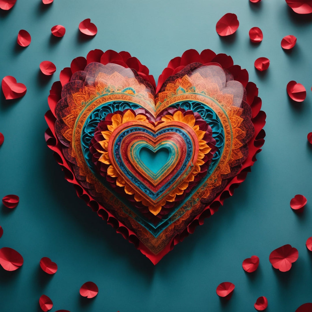Intricate Layered Heart Artwork Collection - g(0D·IO)