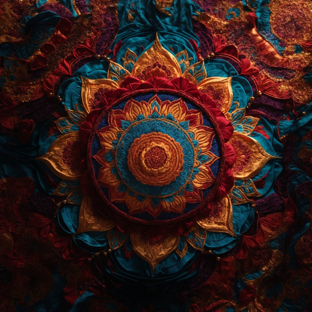 Ornate Textile Mandala Artwork Collection - g(0D·IO)