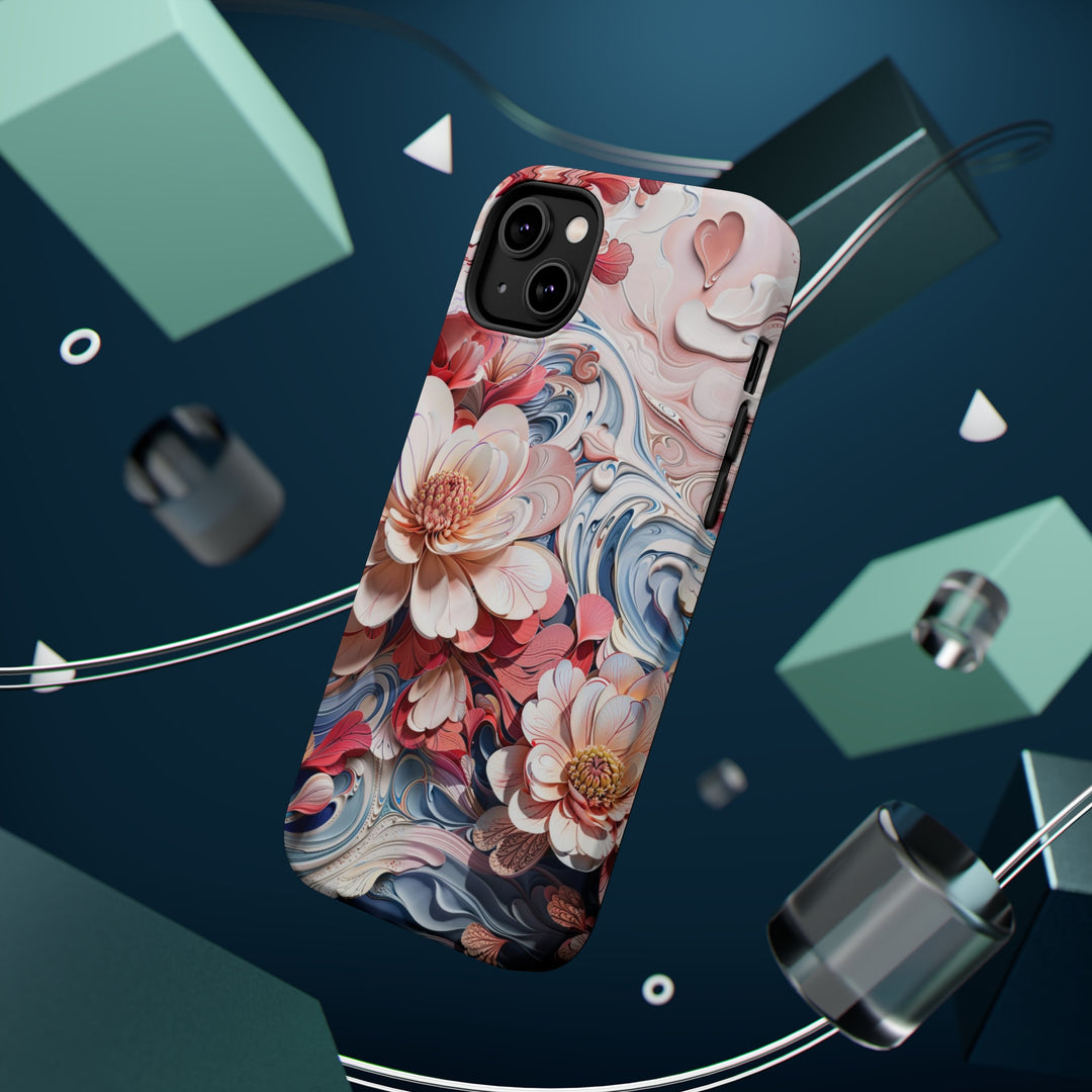 Floral Marble Whirls - MagSafe Tough Case