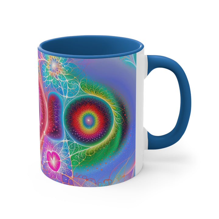 Vibrant Fractal Blossoms - Accent Coffee Mug