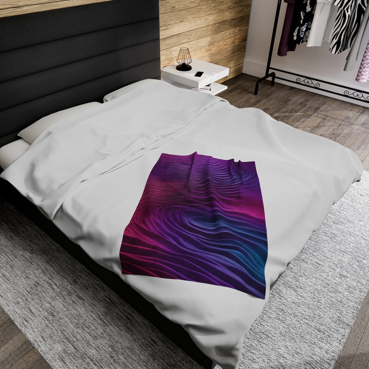 Vibrant Fluid Dynamics -  Velveteen Plush Blanket