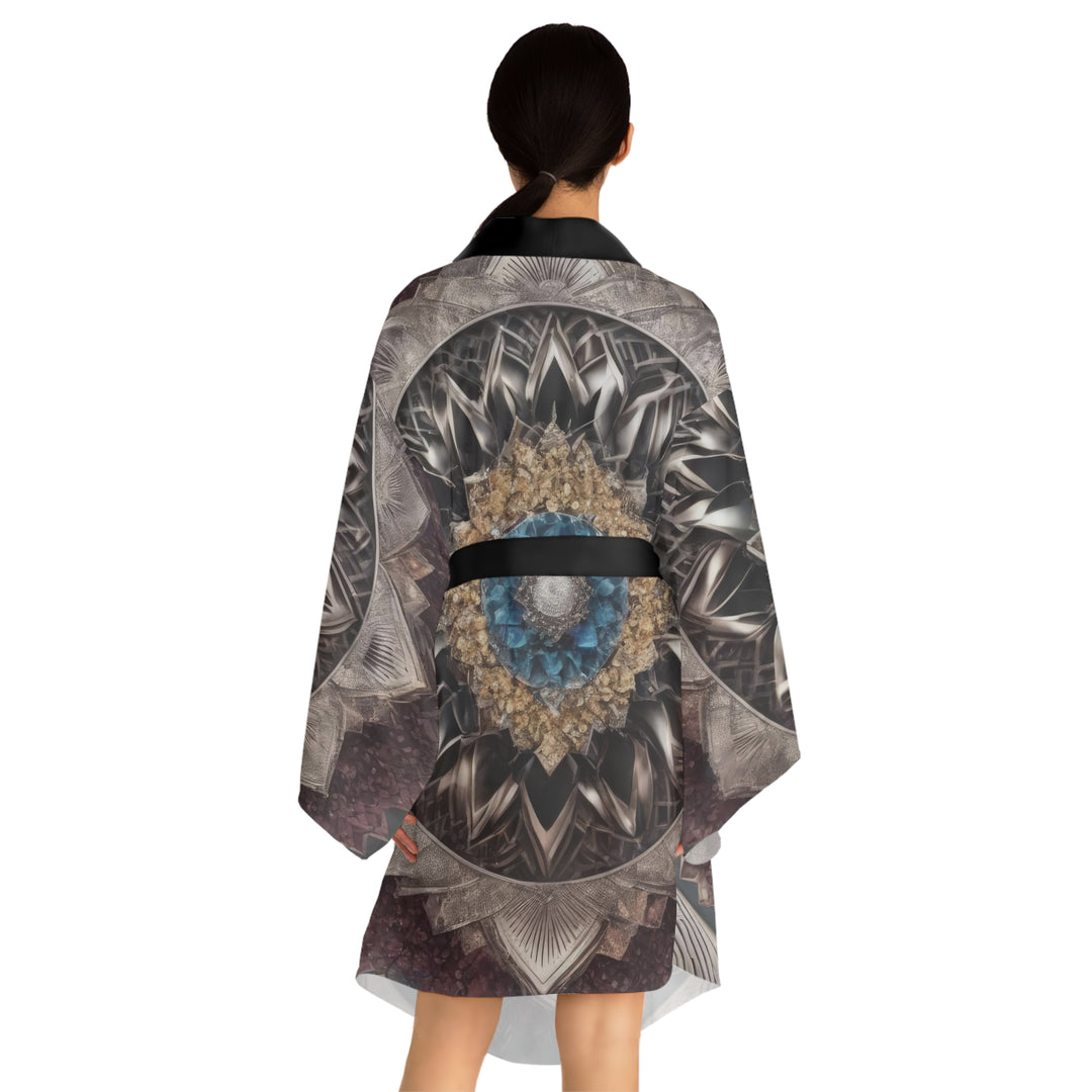 Mandala Geometric Intricacy - Long Sleeve Kimono Robe