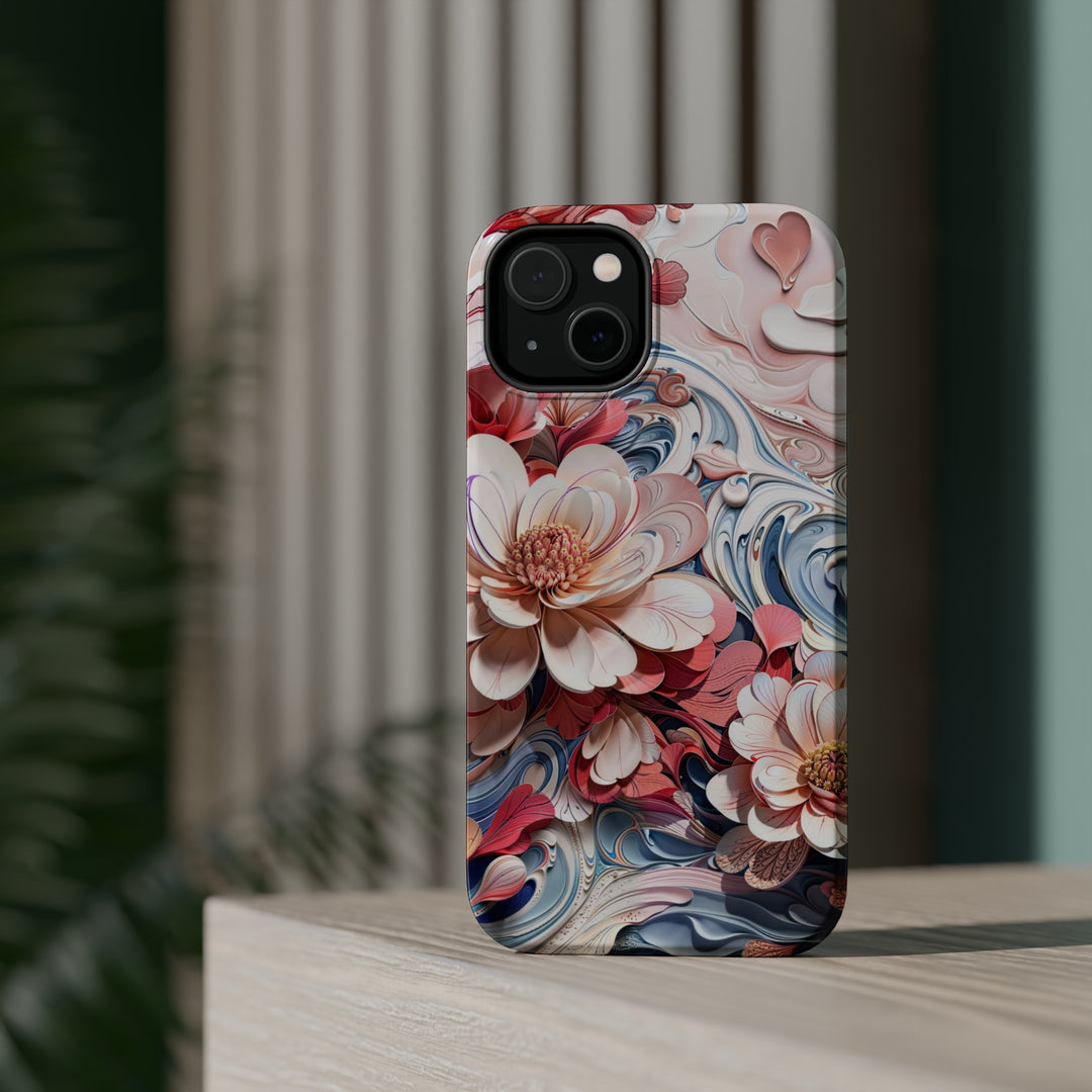 Floral Marble Whirls - MagSafe Tough Case