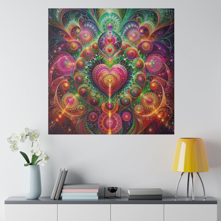 Kaleidoscopic Heart Symphony - Matte Canvas