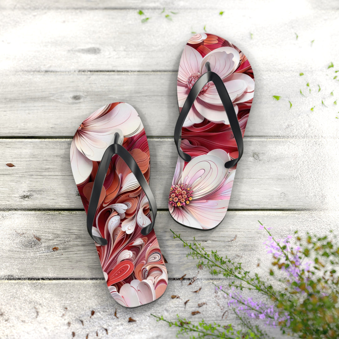 Swirling Floral Abundance - Flip Flops