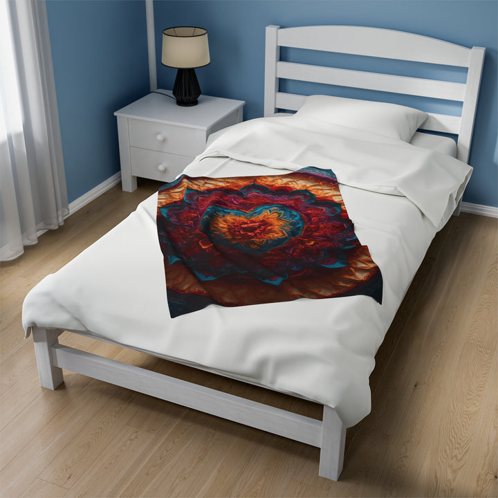 Radiant Floral Mandala -  Velveteen Plush Blanket