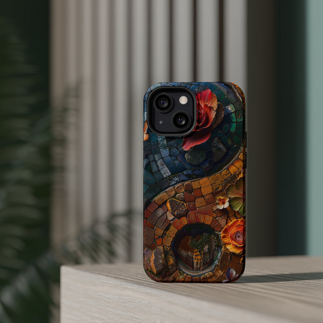 Spiraling Floral Mosaic - MagSafe Tough Case