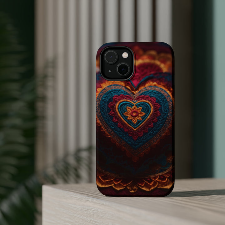 Embroidered Textile Heart - MagSafe Tough Case