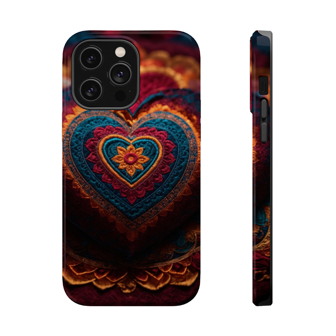 Embroidered Textile Heart - MagSafe Tough Case