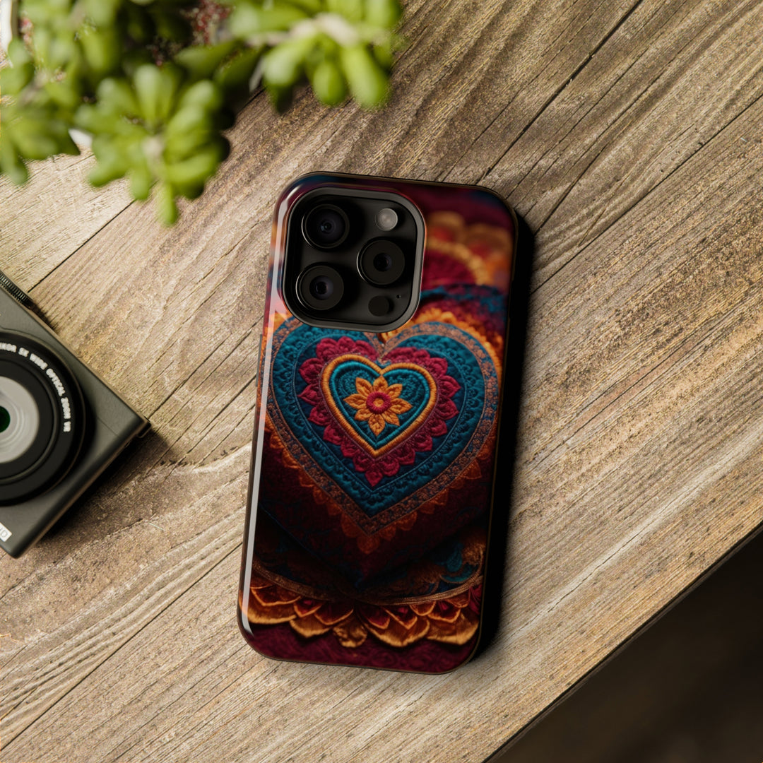 Embroidered Textile Heart - MagSafe Tough Case