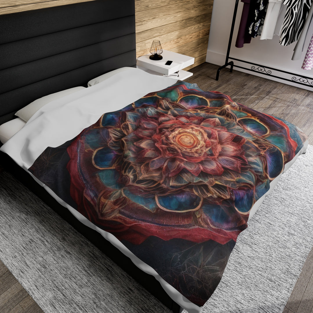 Ethereal Floral Mandala -  Velveteen Plush Blanket