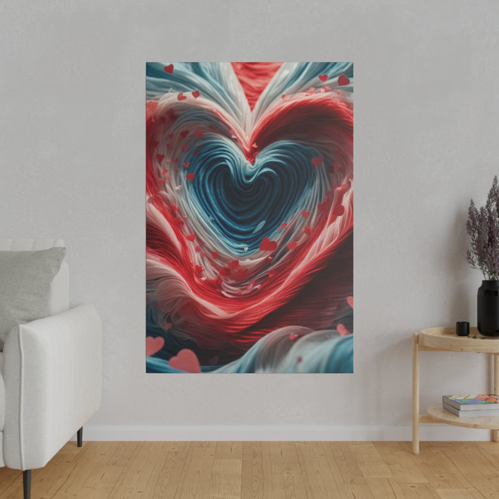 Swirling Heart Embrace - Matte Canvas