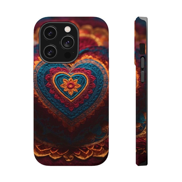 Embroidered Textile Heart - MagSafe Tough Case