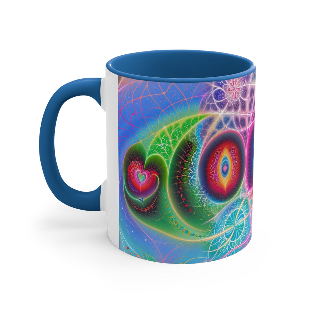 Vibrant Fractal Blossoms - Accent Coffee Mug