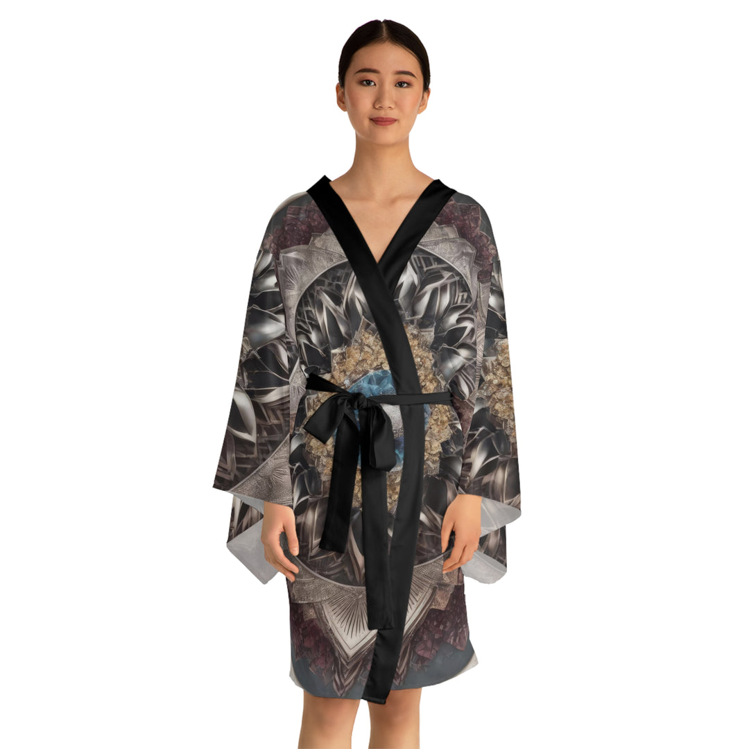 Mandala Geometric Intricacy - Long Sleeve Kimono Robe