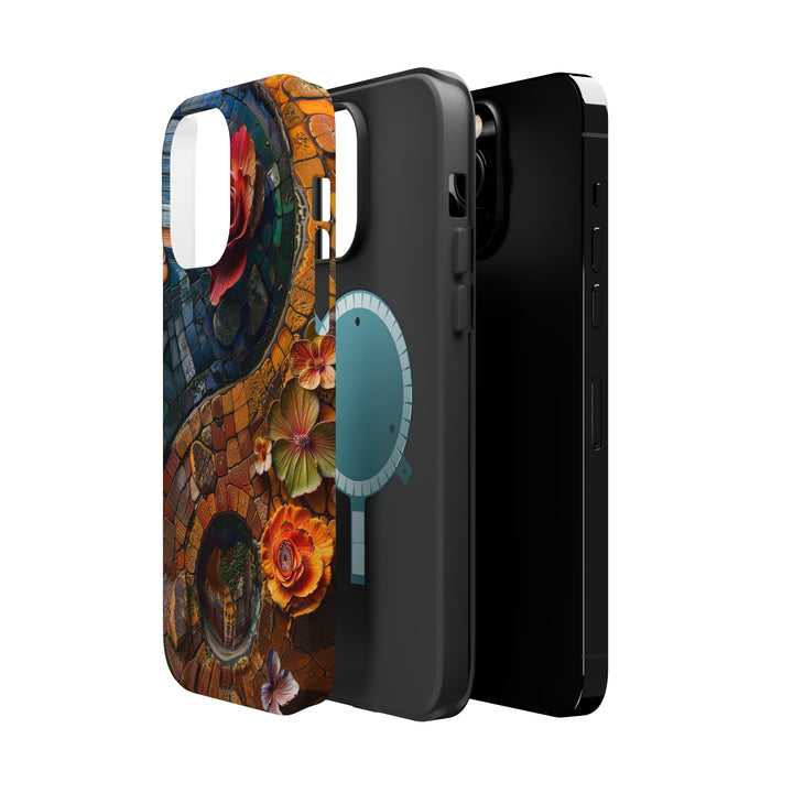 Spiraling Floral Mosaic - MagSafe Tough Case