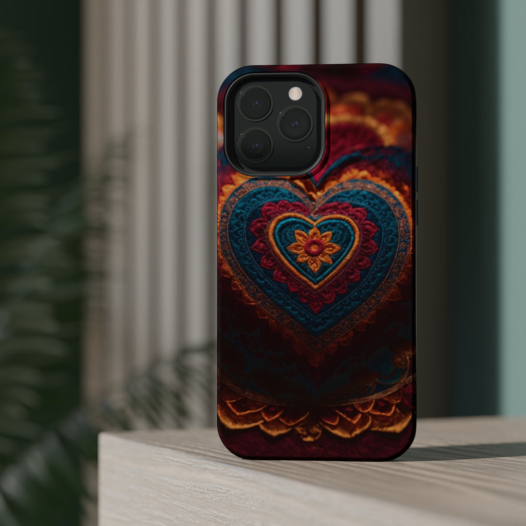 Embroidered Textile Heart - MagSafe Tough Case