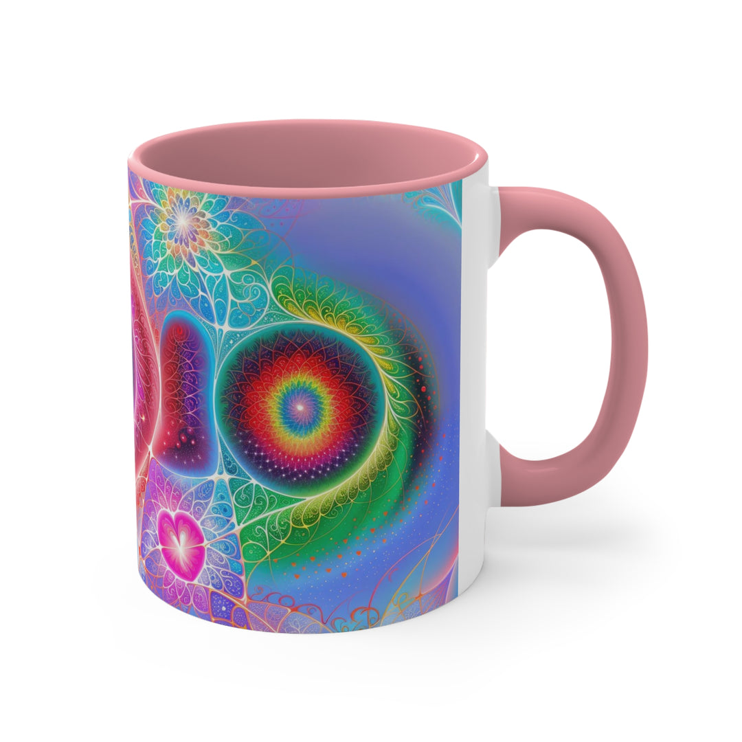 Vibrant Fractal Blossoms - Accent Coffee Mug