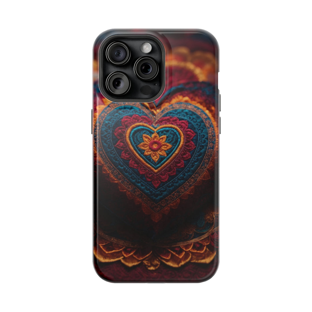 Embroidered Textile Heart - MagSafe Tough Case