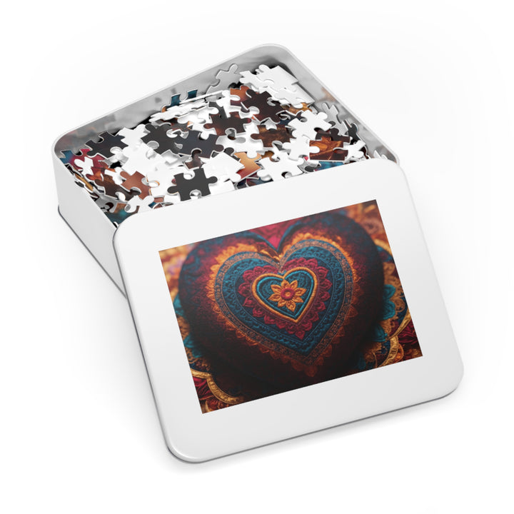 Embroidered Textile Heart - Jigsaw Puzzle (100, 252, 500, 1000 pieces)