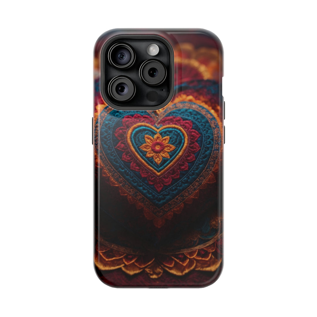 Embroidered Textile Heart - MagSafe Tough Case