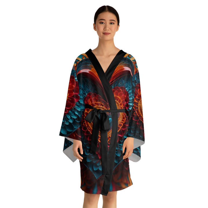 Ethereal Heart Mandala - Long Sleeve Kimono Robe