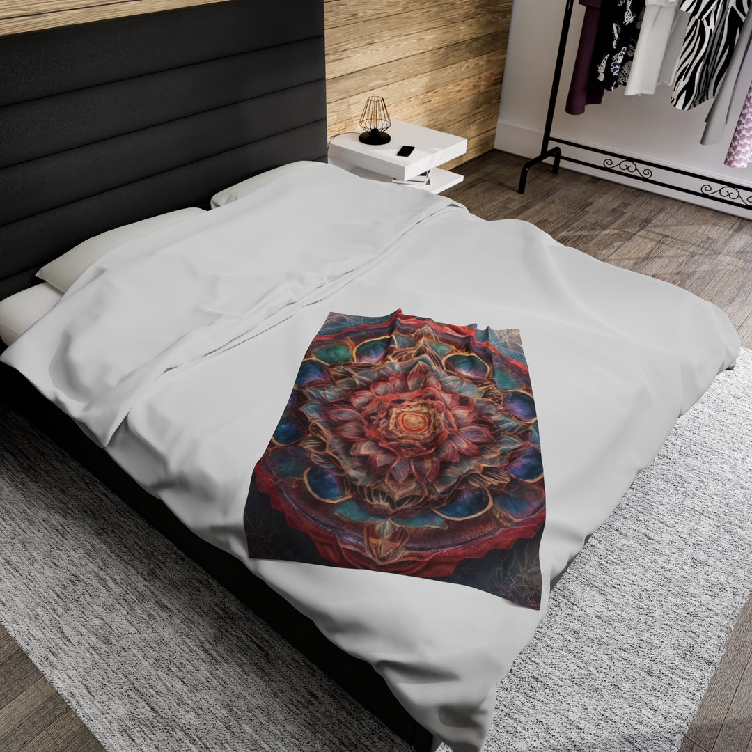 Ethereal Floral Mandala -  Velveteen Plush Blanket