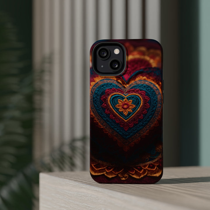 Embroidered Textile Heart - MagSafe Tough Case