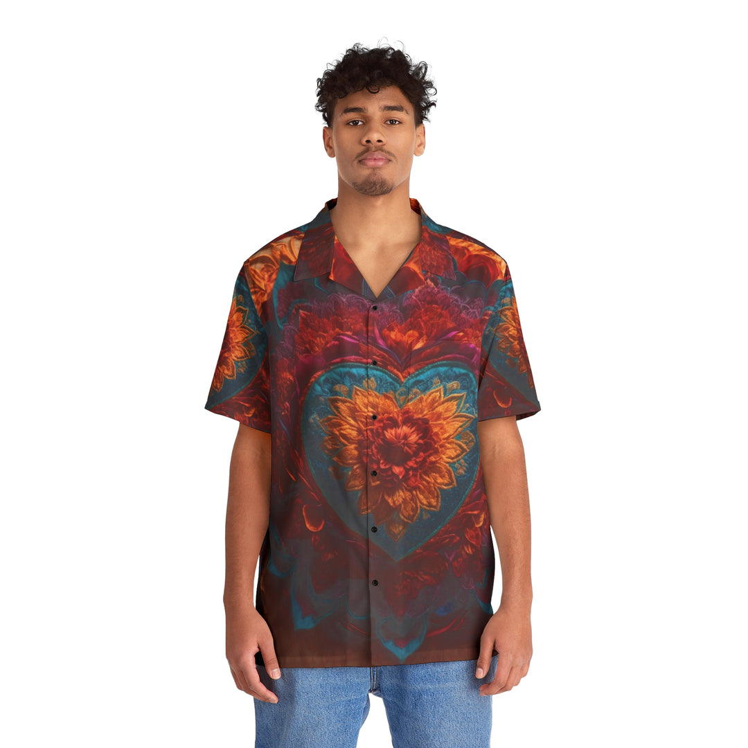 Radiant Floral Mandala - Men's Hawaiian Shirt