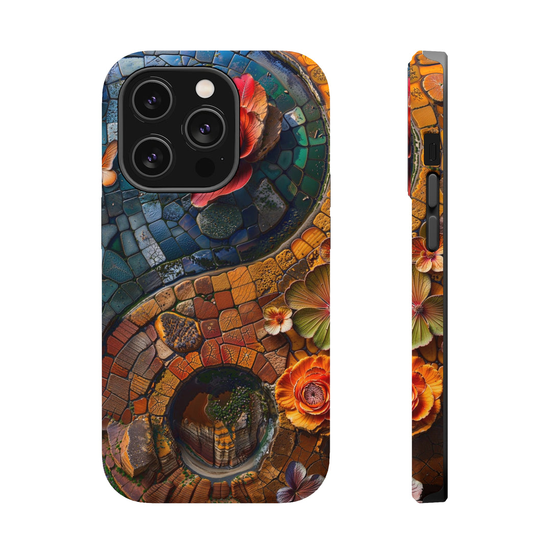 Spiraling Floral Mosaic - MagSafe Tough Case