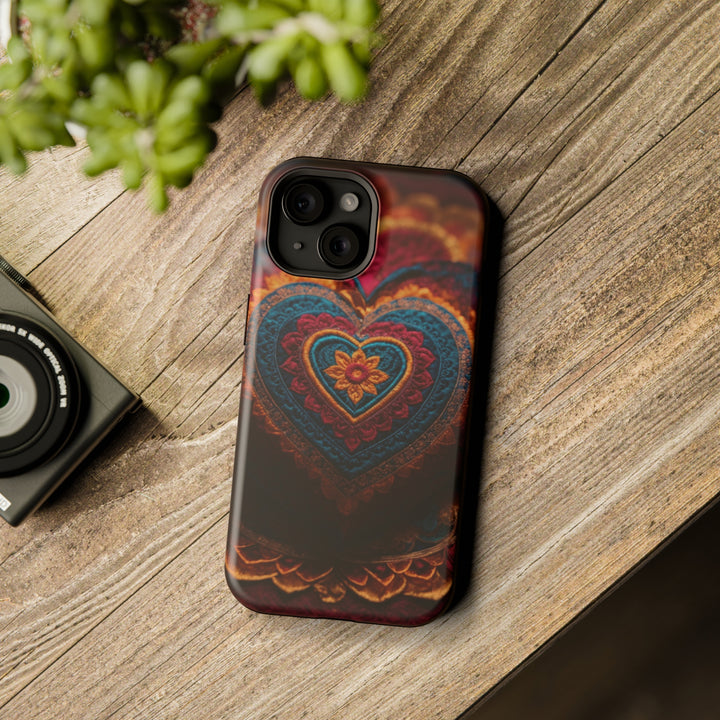 Embroidered Textile Heart - MagSafe Tough Case