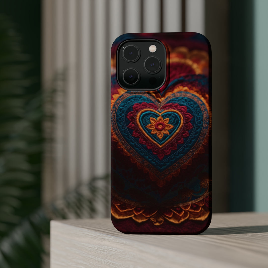 Embroidered Textile Heart - MagSafe Tough Case