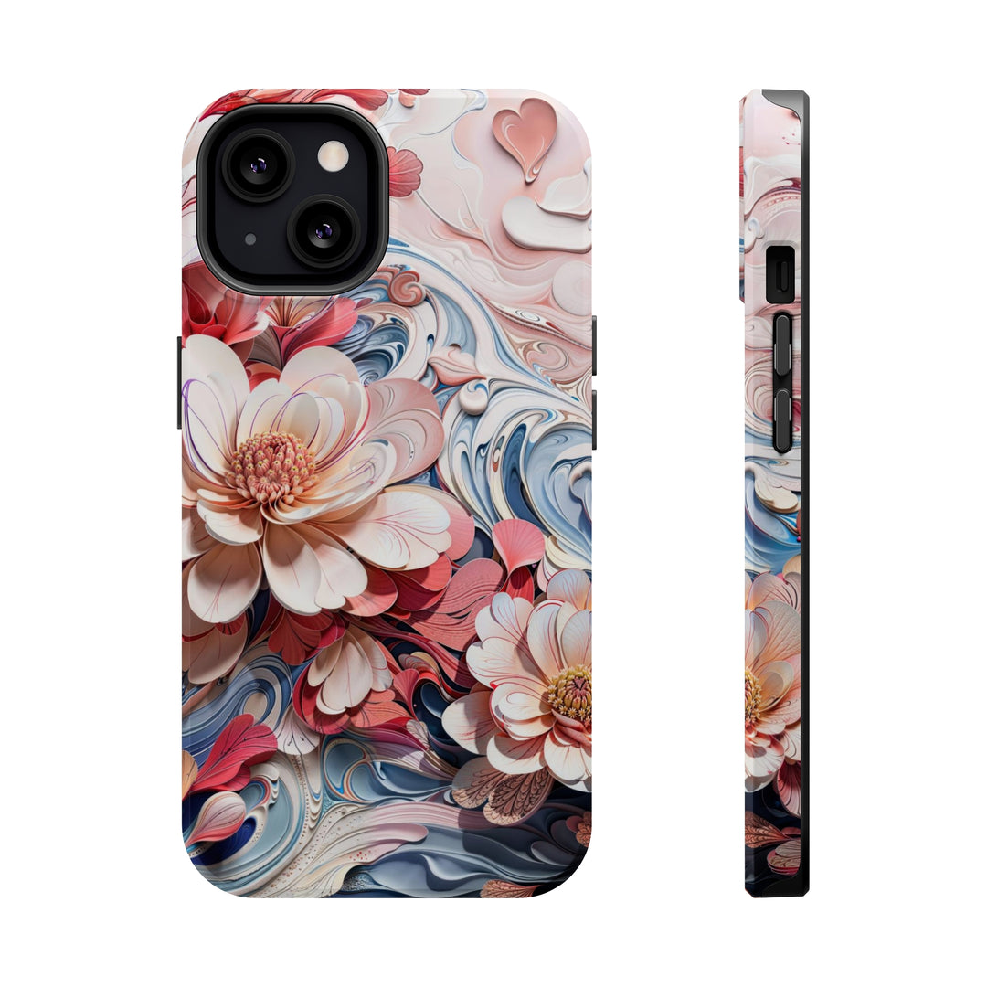 Floral Marble Whirls - MagSafe Tough Case