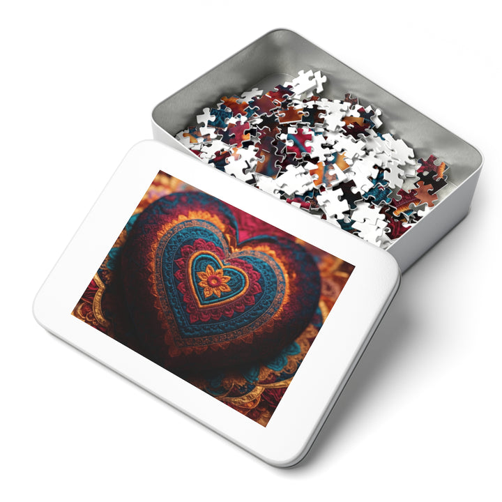 Embroidered Textile Heart - Jigsaw Puzzle (100, 252, 500, 1000 pieces)