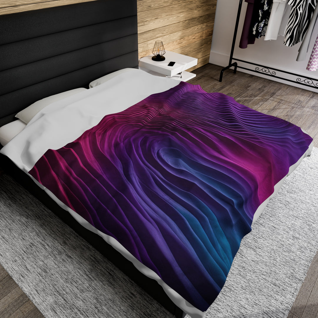 Vibrant Fluid Dynamics -  Velveteen Plush Blanket