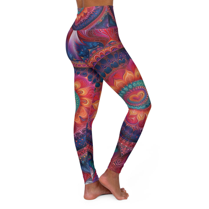 Vibrant Spiral Mandala - High Waisted AOP Yoga Leggings