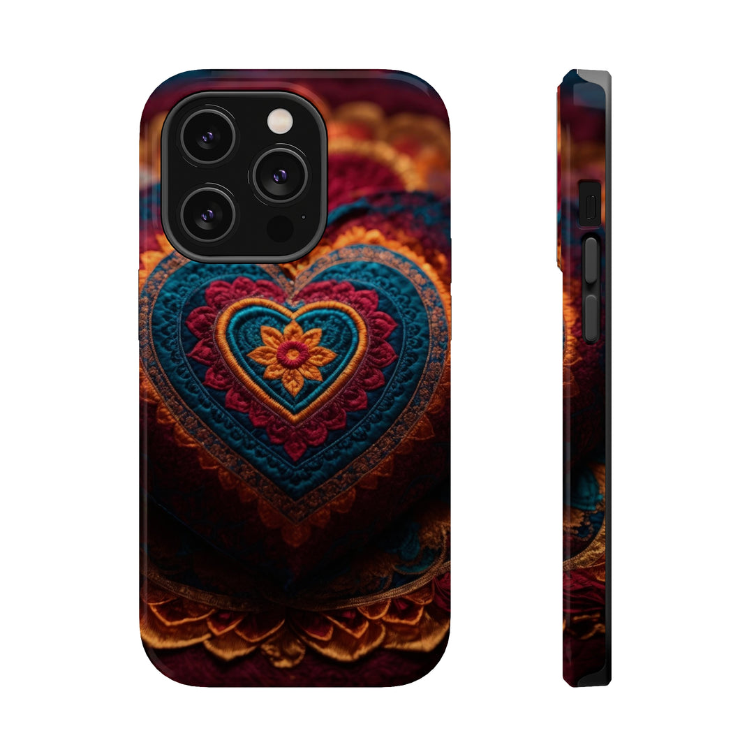 Embroidered Textile Heart - MagSafe Tough Case