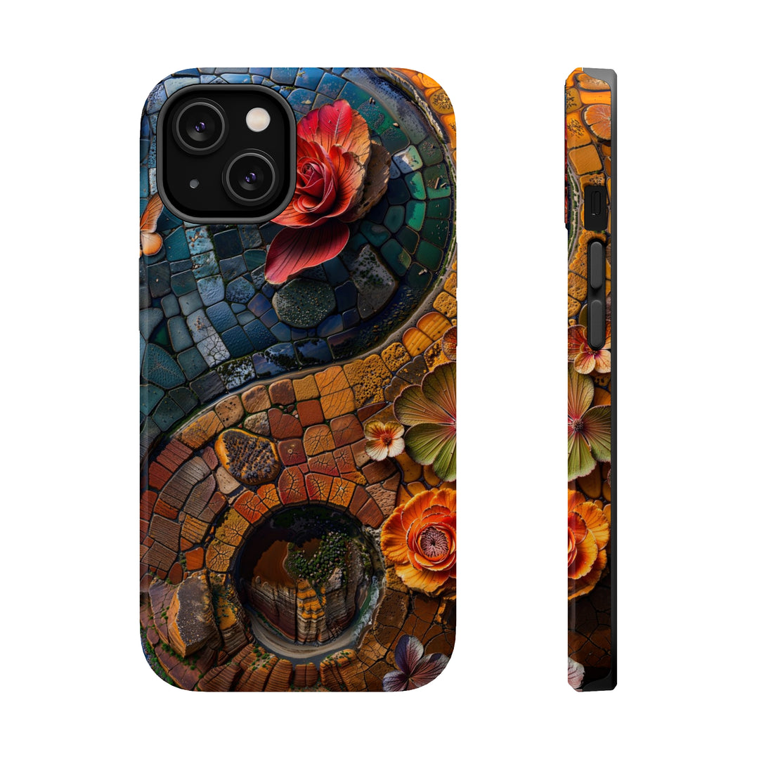 Spiraling Floral Mosaic - MagSafe Tough Case