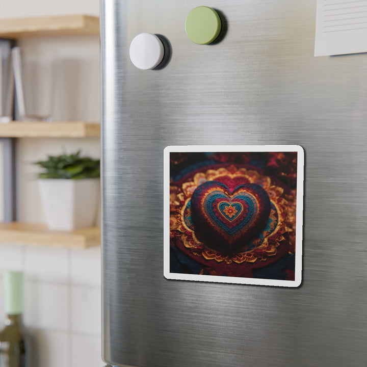 Embroidered Textile Heart - Die-cut Magnet