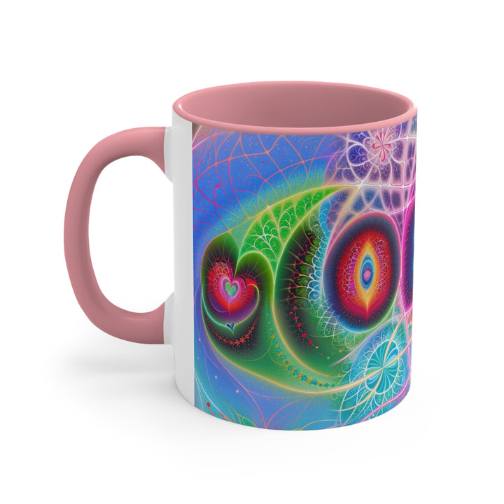 Vibrant Fractal Blossoms - Accent Coffee Mug