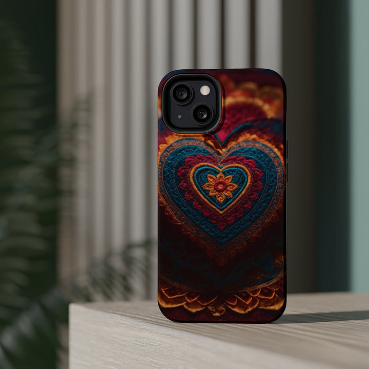 Embroidered Textile Heart - MagSafe Tough Case