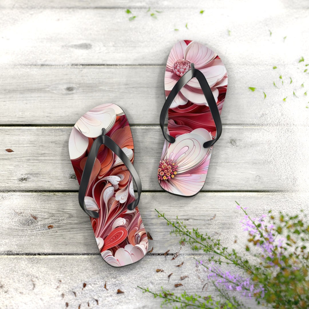 Swirling Floral Abundance - Flip Flops