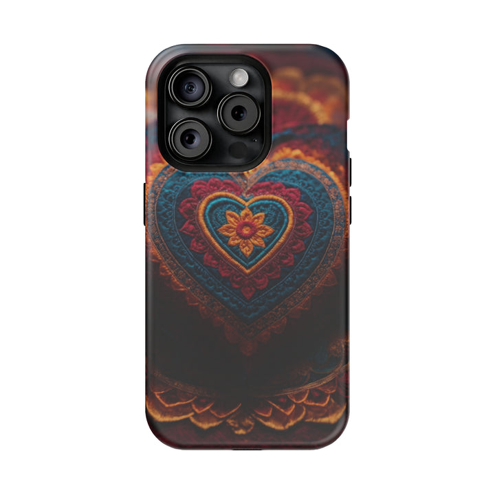 Embroidered Textile Heart - MagSafe Tough Case