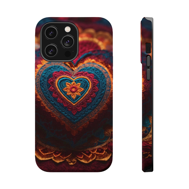 Embroidered Textile Heart - MagSafe Tough Case