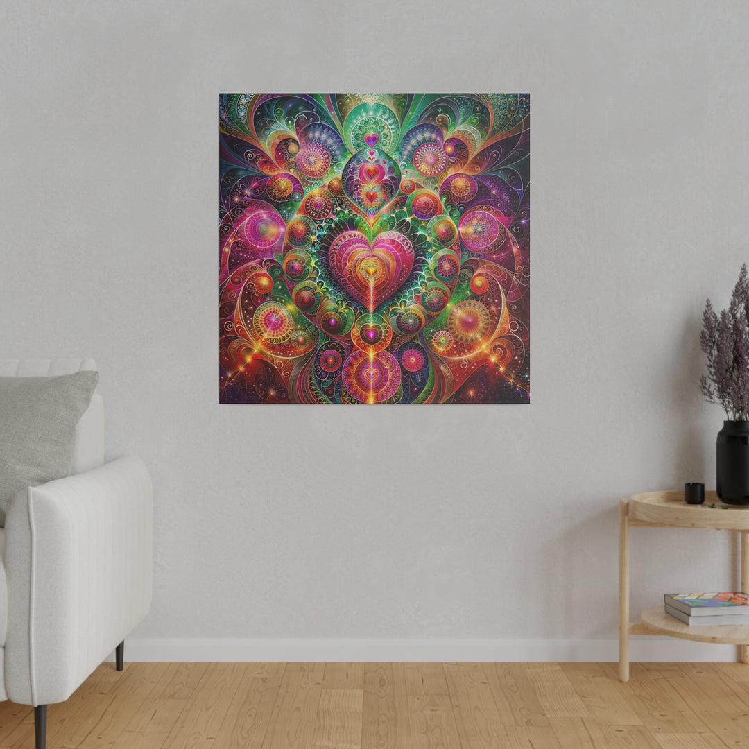 Kaleidoscopic Heart Symphony - Matte Canvas