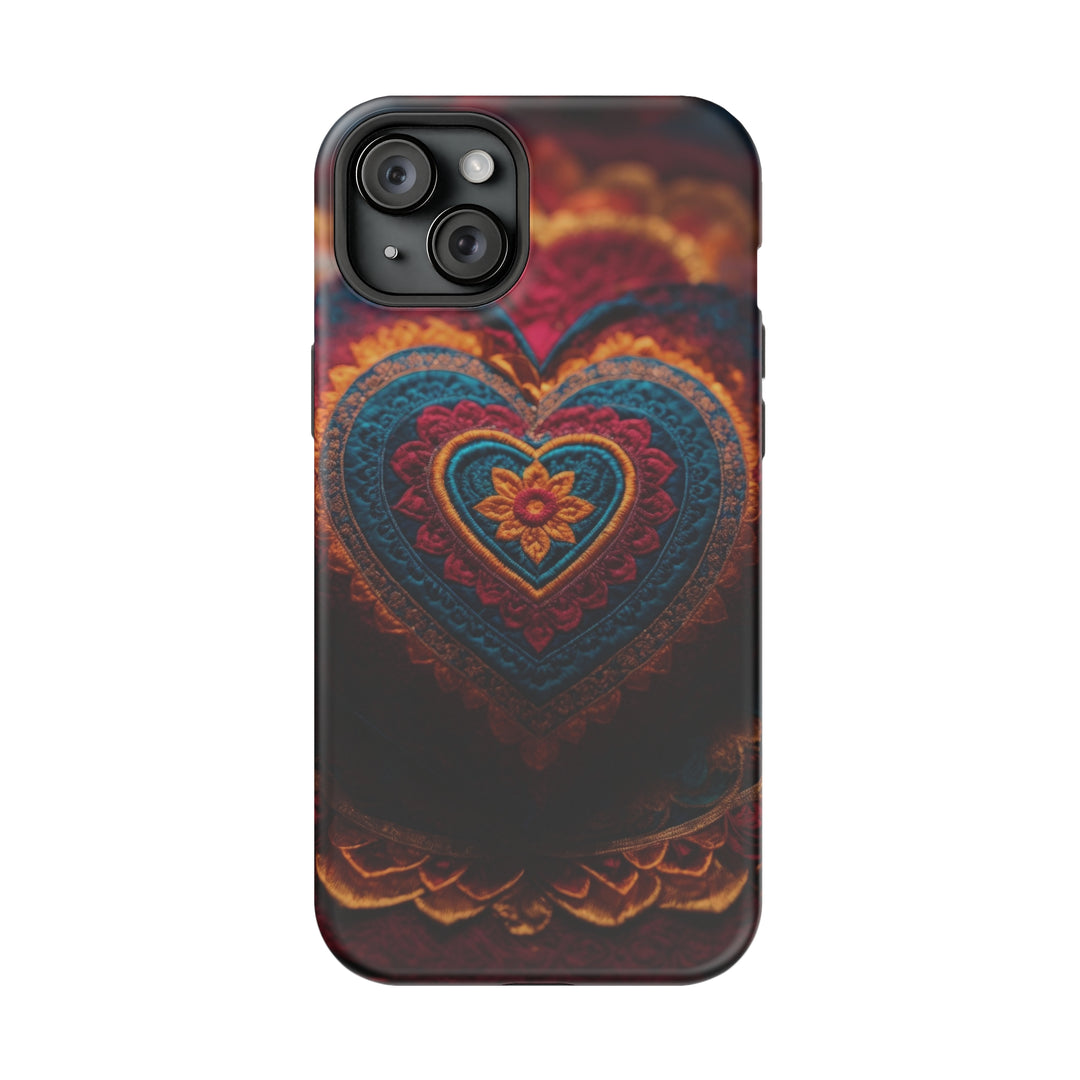 Embroidered Textile Heart - MagSafe Tough Case