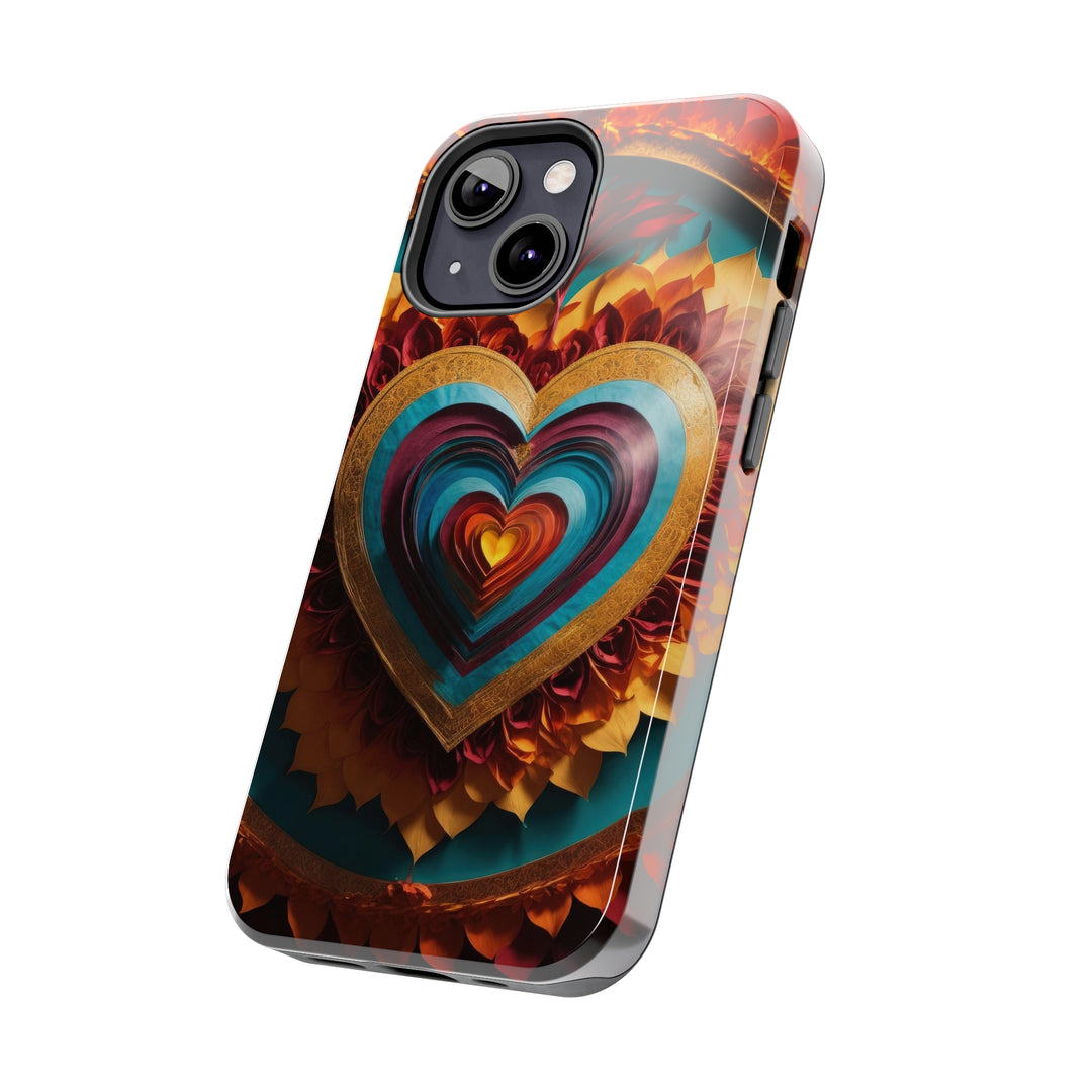 Vibrant Layered Heart - Tough Phone Case