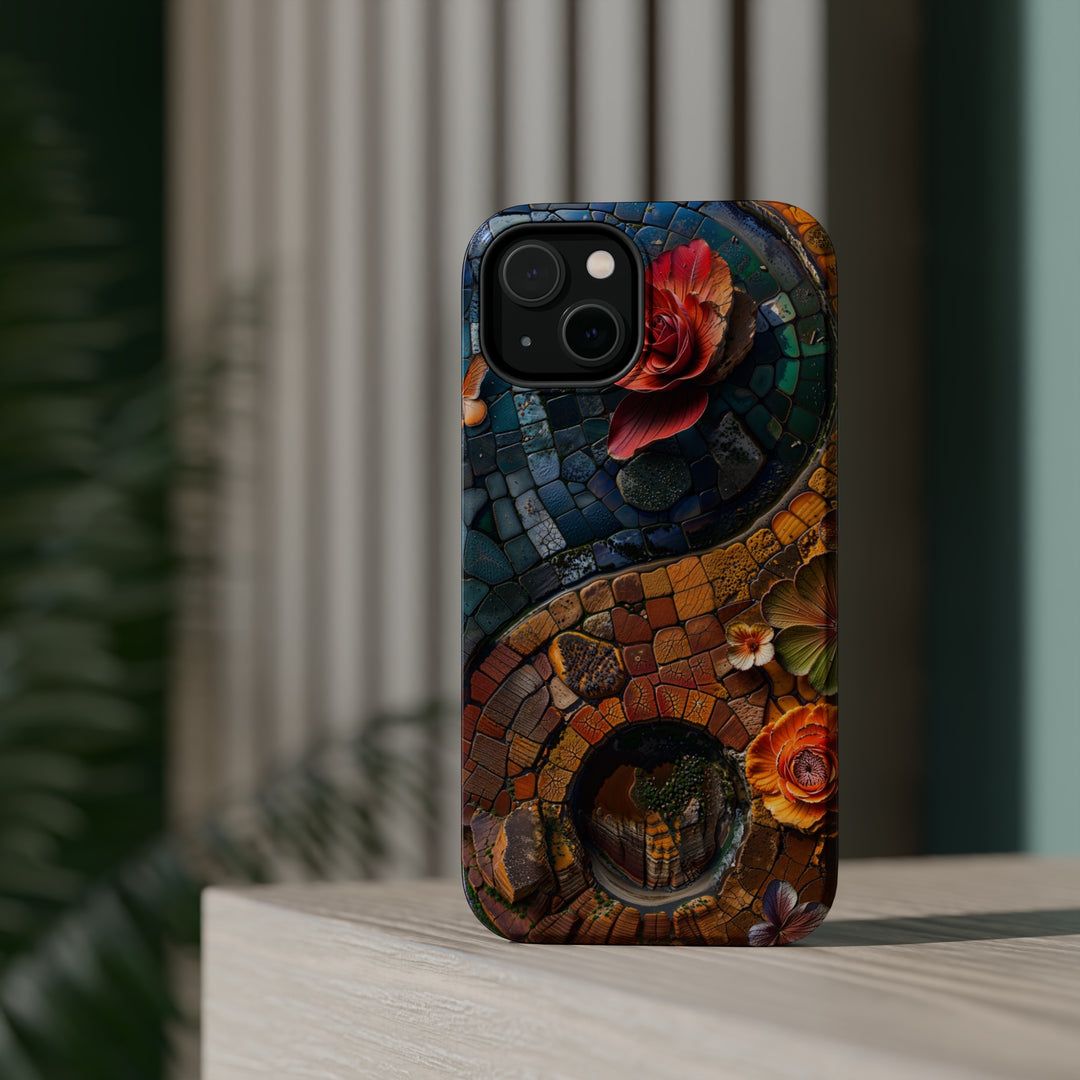 Spiraling Floral Mosaic - MagSafe Tough Case