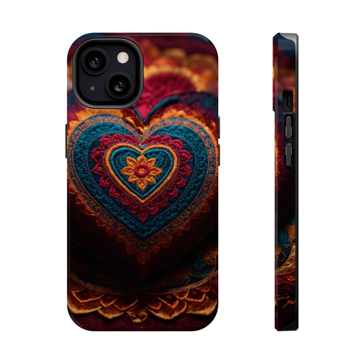 Embroidered Textile Heart - MagSafe Tough Case